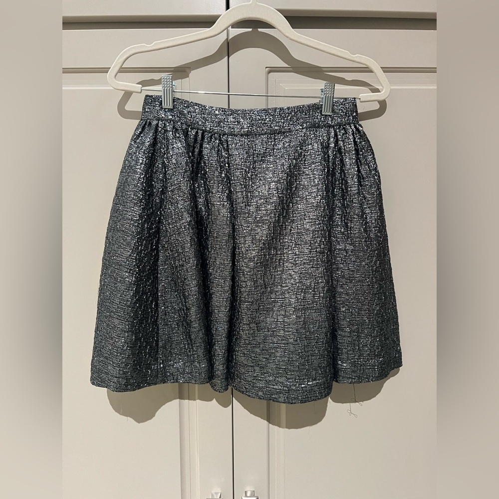 Kate Spade Crinkle Silver Skirt